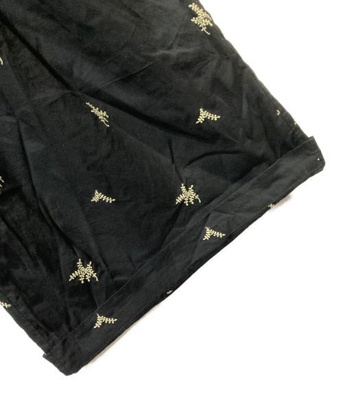 ne quittez pas（ヌキテパ）ne quittez pas (ヌキテパ) Cotton Voile Dot Leaf Embroidery Gather Pants ブラック サイズ:Sの古着・服飾アイテム