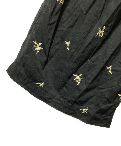 ne quittez pas（ヌキテパ）ne quittez pas (ヌキテパ) Cotton Voile Dot Leaf Embroidery Gather Pants ブラック サイズ:Sの古着・服飾アイテム