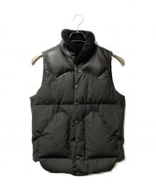 RockyMountainFeatherBed×BEAUTY&YOUTH（ロッキーマウンテンフェザーベッド×ビューティーアンドユース）の古着「レザーヨークダウンベスト」｜ブラック