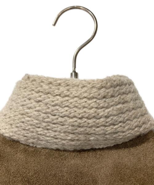RockyMountainFeatherBed（ロッキーマウンテンフェザーベッド）RockyMountainFeatherBed (ロッキーマウンテンフェザーベッド) レザーヨークウールダウンベスト ベージュ×ブラウン サイズ:SIZE 36の古着・服飾アイテム