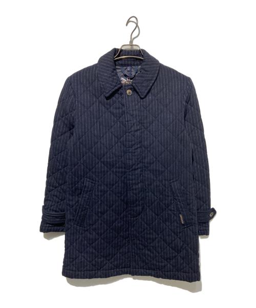 LAVENHAM（ラベンハム）LAVENHAM (ラベンハム) ストライプキルティングコート ネイビー サイズ:Sの古着・服飾アイテム