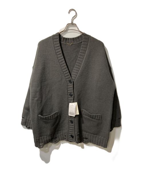 L'appartement（アパルトモン）L'appartement (アパルトモン) Damage Knit Cardigan グレー サイズ:free 未使用品の古着・服飾アイテム