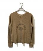 GOOD GRIEF!グッドグリーフ）の古着「SFSC PRINTED HENLEY NECK TOP」｜ブラウン