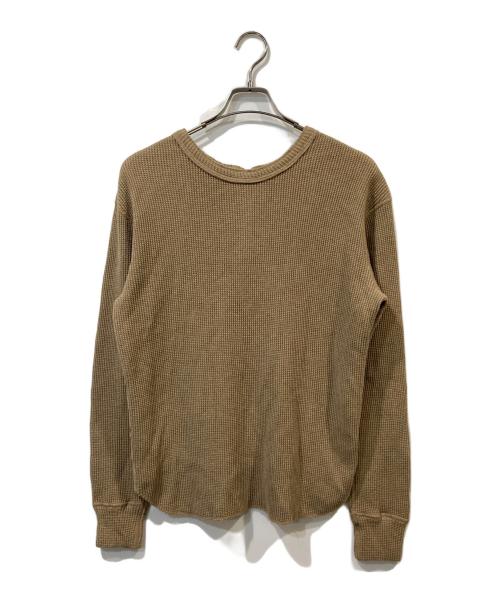 GOOD GRIEF!（グッドグリーフ）GOOD GRIEF! (グッドグリーフ) SFSC PRINTED HENLEY NECK TOP ブラウン サイズ:freeの古着・服飾アイテム