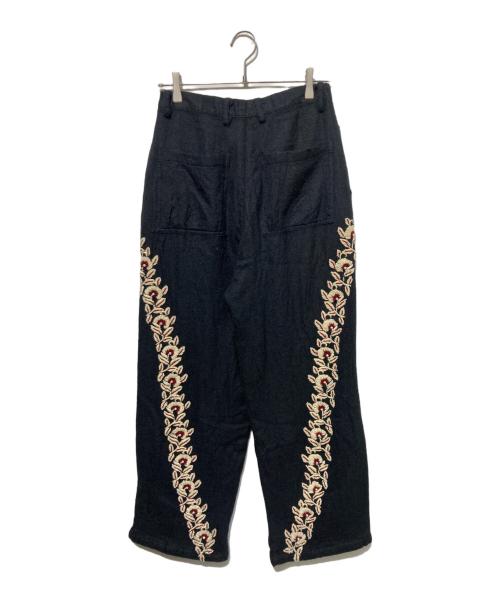 KARTIK RESEARCH（カーティックリサーチ）KARTIK RESEARCH (カーティックリサーチ) Floral Embroidered Trousers ブラック サイズ:30の古着・服飾アイテム