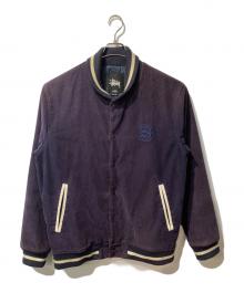 stussy（ステューシー）の古着「SSリンクロゴコーデュロイスタジャン」｜ネイビー