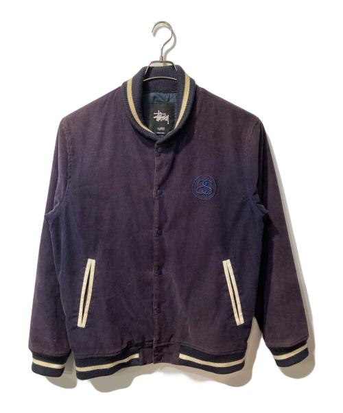 stussy（ステューシー）stussy (ステューシー) SSリンクロゴコーデュロイスタジャン ネイビー サイズ:XLの古着・服飾アイテム