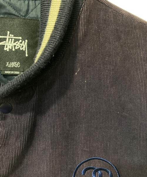 stussy（ステューシー）stussy (ステューシー) SSリンクロゴコーデュロイスタジャン ネイビー サイズ:XLの古着・服飾アイテム