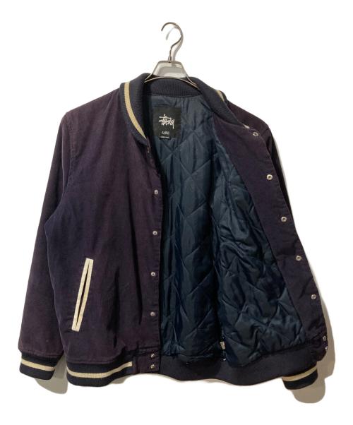 stussy（ステューシー）stussy (ステューシー) SSリンクロゴコーデュロイスタジャン ネイビー サイズ:XLの古着・服飾アイテム