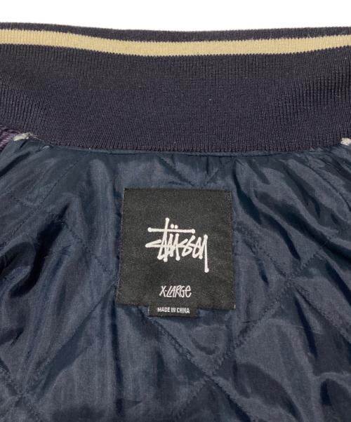 stussy（ステューシー）stussy (ステューシー) SSリンクロゴコーデュロイスタジャン ネイビー サイズ:XLの古着・服飾アイテム