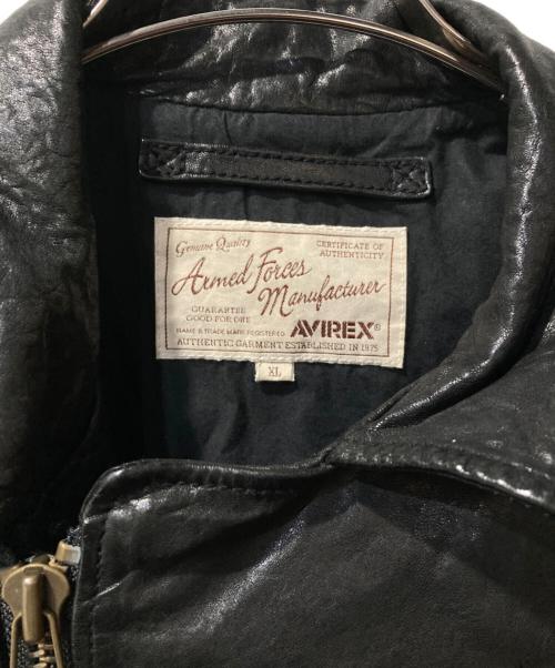 AVIREX（アヴィレックス）AVIREX (アヴィレックス) ダブルライダースジャケット ブラック サイズ:ＸＬの古着・服飾アイテム