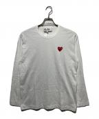 PLAY COMME des GARCONSプレイコムデギャルソン）の古着「ハートワッペンカットソー」｜ホワイト