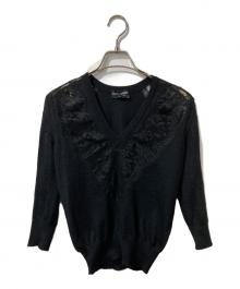 DOLCE & GABBANA（ドルチェ＆ガッバーナ）の古着「カシミヤ混レース切替ニット」｜ブラック
