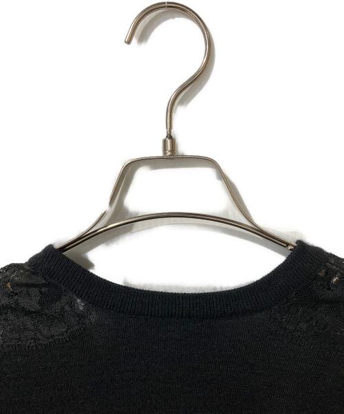 DOLCE & GABBANA（ドルチェ＆ガッバーナ）DOLCE & GABBANA (ドルチェ＆ガッバーナ) カシミヤ混レース切替ニット ブラック サイズ:SIZE 38の古着・服飾アイテム
