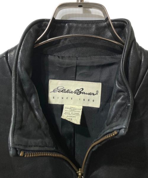 Eddie Bauer（エディーバウアー）Eddie Bauer (エディーバウアー) ラムレザージップアップジャケット ブラック サイズ:ＸＬの古着・服飾アイテム