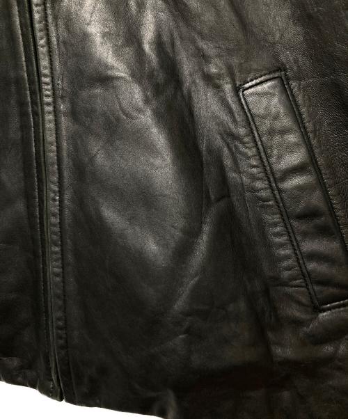 Eddie Bauer（エディーバウアー）Eddie Bauer (エディーバウアー) ラムレザージップアップジャケット ブラック サイズ:ＸＬの古着・服飾アイテム