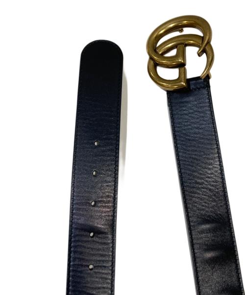 GUCCI（グッチ）GUCCI (グッチ) GGマーモントスリムレザーベルト ブラックの古着・服飾アイテム