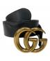 GUCCI（グッチ）の古着「GGマーモントスリムレザーベルト」｜ブラック