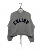 CELINEセリーヌ）の古着「カシミヤ混アーチロゴ刺繍アスレチックニット」｜グレー