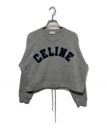 CELINE（セリーヌ）の古着「カシミヤ混アーチロゴ刺繍アスレチックニット」｜グレー
