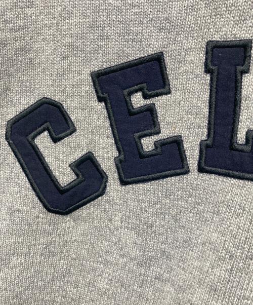 CELINE（セリーヌ）CELINE (セリーヌ) カシミヤ混アーチロゴ刺繍アスレチックニット グレー サイズ:XSの古着・服飾アイテム