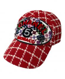 CHANEL（シャネル）の古着「23C MONACO Tweed Baseball Cap」｜レッド