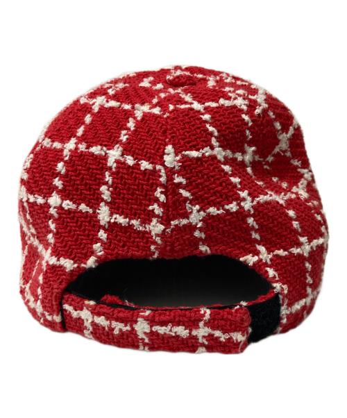 CHANEL（シャネル）CHANEL (シャネル) 23C MONACO Tweed Baseball Cap レッドの古着・服飾アイテム