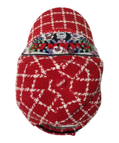 CHANEL（シャネル）CHANEL (シャネル) 23C MONACO Tweed Baseball Cap レッドの古着・服飾アイテム