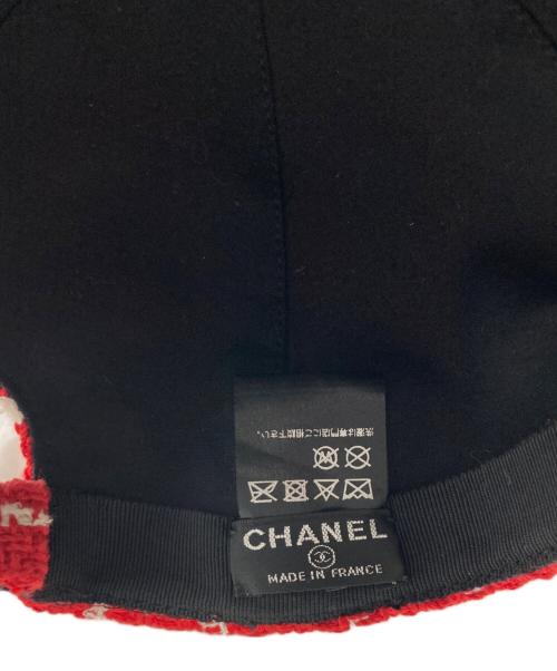 CHANEL（シャネル）CHANEL (シャネル) 23C MONACO Tweed Baseball Cap レッドの古着・服飾アイテム