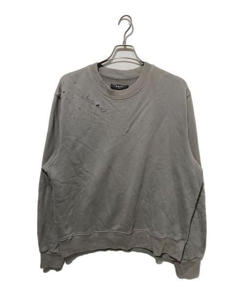 AMIRI（アミリ）AMIRI (アミリ) ショットガンダメージ加工スウェット グレー サイズ:Mの古着・服飾アイテム