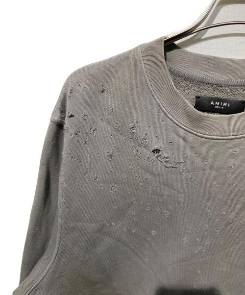 AMIRI（アミリ）AMIRI (アミリ) ショットガンダメージ加工スウェット グレー サイズ:Mの古着・服飾アイテム