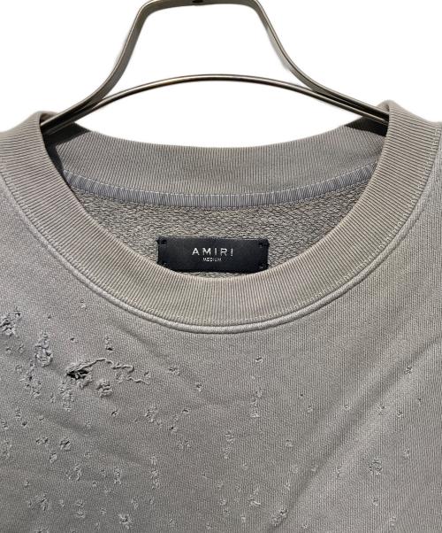 AMIRI（アミリ）AMIRI (アミリ) ショットガンダメージ加工スウェット グレー サイズ:Mの古着・服飾アイテム