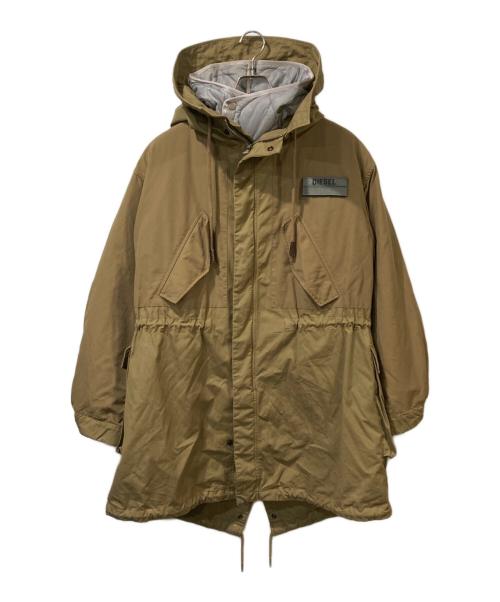 DIESEL（ディーゼル）DIESEL (ディーゼル) W-MILES 中綿ライナー付モッズコート ベージュ サイズ:Mの古着・服飾アイテム