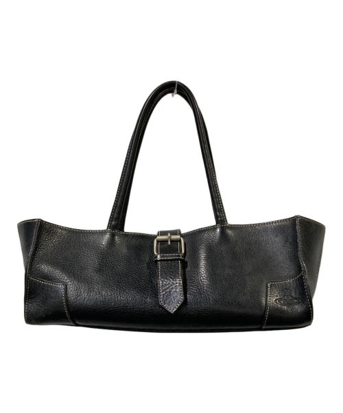 Vivienne Westwood（ヴィヴィアンウエストウッド）Vivienne Westwood (ヴィヴィアンウエストウッド) スクエア柄レザーハンドバッグ ブラックの古着・服飾アイテム