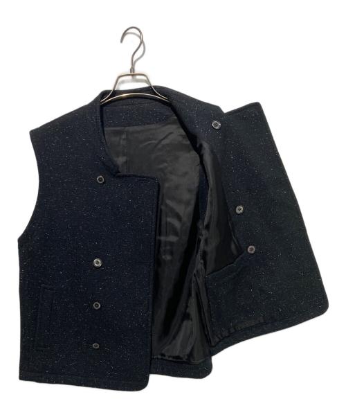 CARUSO（カルーゾ）CARUSO (カルーゾ) シルク混ウールベスト ブラック サイズ:48の古着・服飾アイテム