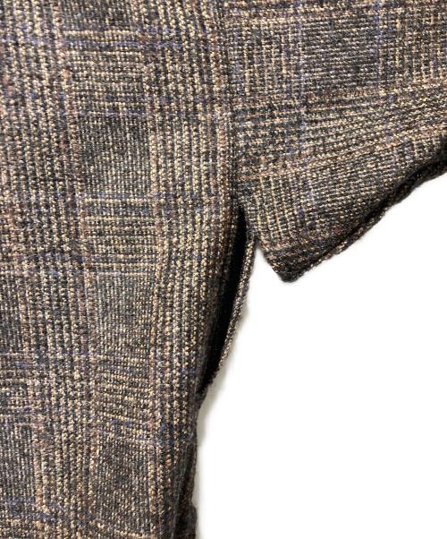 CARUSO（カルーゾ）CARUSO (カルーゾ) 作務衣タイプノーカラージャケット ブラウン サイズ:48の古着・服飾アイテム