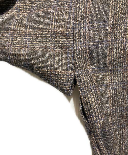 CARUSO（カルーゾ）CARUSO (カルーゾ) 作務衣タイプノーカラージャケット ブラウン サイズ:48の古着・服飾アイテム
