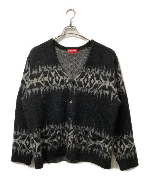 SUPREME（シュプリーム）SUPREME (シュプリーム) Abstract Stripe Cardigan / アブストラクト ストライプ カーディガン ブラック サイズ:Lの古着・服飾アイテム