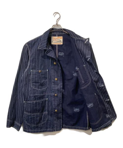 SUGAR CANE（シュガーケーン）SUGAR CANE (シュガーケーン) 9oz. WABASH STRIPE WORK COAT インディゴ サイズ:不明の古着・服飾アイテム