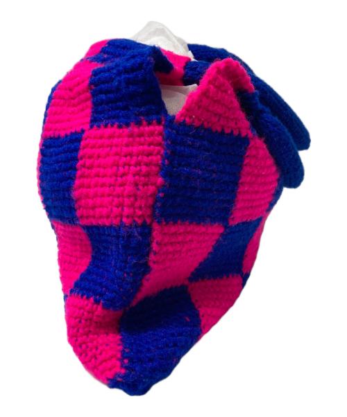 MARNI（マルニ）MARNI (マルニ) GRANNY クロシェニットトートバッグ ブルー×ピンクの古着・服飾アイテム