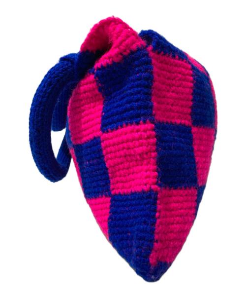 MARNI（マルニ）MARNI (マルニ) GRANNY クロシェニットトートバッグ ブルー×ピンクの古着・服飾アイテム