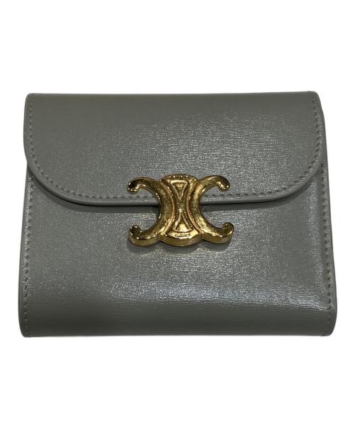 CELINE（セリーヌ）CELINE (セリーヌ) スモール フラップ ウォレット トリオンフ ベージュの古着・服飾アイテム