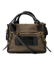 Chloe（クロエ）の古着「キャンバスレザー2WAYバッグ」｜ブラウン
