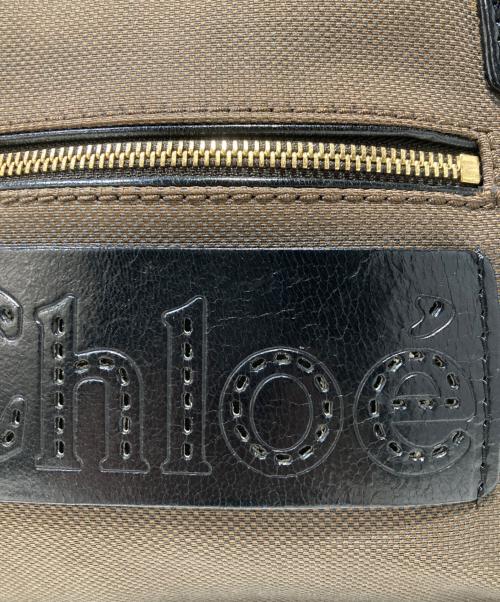Chloe（クロエ）Chloe (クロエ) キャンバスレザー2WAYバッグ ブラウンの古着・服飾アイテム
