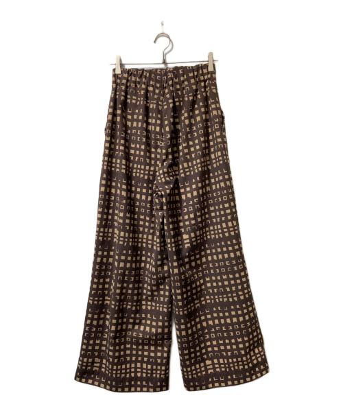 tactor（タクター）TACTOR (タクター) 総柄タックパンツ ブラウン サイズ:SIZE 1の古着・服飾アイテム