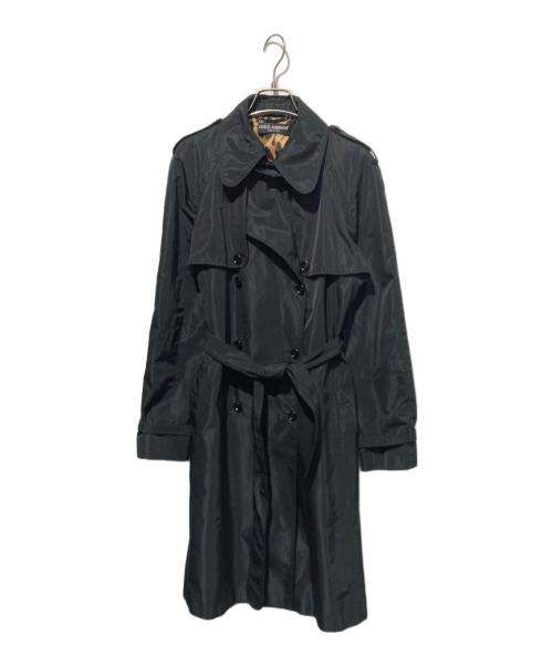 DOLCE & GABBANA（ドルチェ＆ガッバーナ）DOLCE & GABBANA (ドルチェ＆ガッバーナ) 裏地レオパードトレンチコート ブラック サイズ:46の古着・服飾アイテム