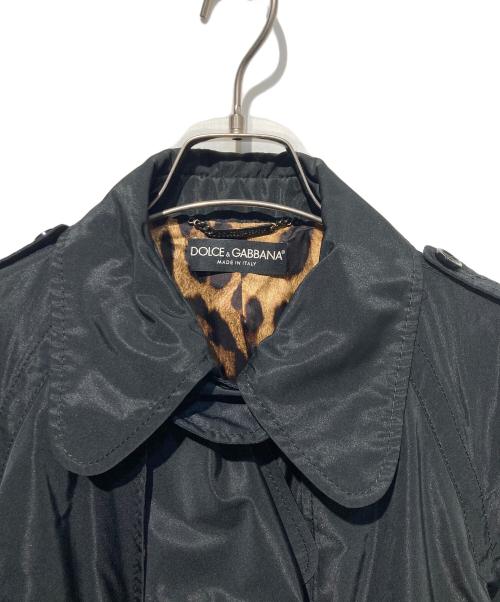 DOLCE & GABBANA（ドルチェ＆ガッバーナ）DOLCE & GABBANA (ドルチェ＆ガッバーナ) 裏地レオパードトレンチコート ブラック サイズ:46の古着・服飾アイテム