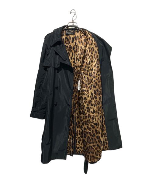 DOLCE & GABBANA（ドルチェ＆ガッバーナ）DOLCE & GABBANA (ドルチェ＆ガッバーナ) 裏地レオパードトレンチコート ブラック サイズ:46の古着・服飾アイテム