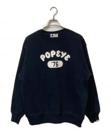 POPEYE（ポパイ）の古着「popeye プリントスウェット」｜ネイビー