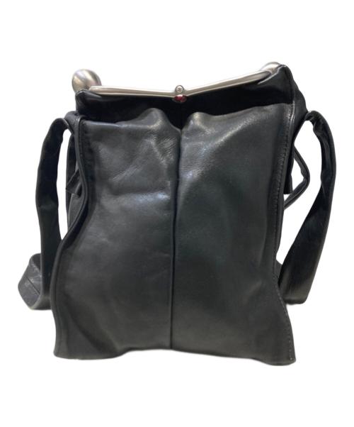 kawa-kawa（カワカワ）kawa-kawa (カワカワ) がま口レザーハンドバッグ ブラックの古着・服飾アイテム